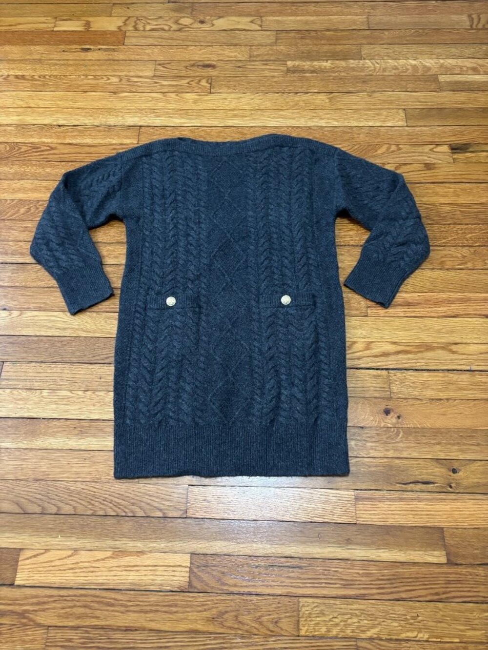 J Crew Sweater Dress Womens XS Gray Merino Wool Alpaca Blend Cable Knit Preppy